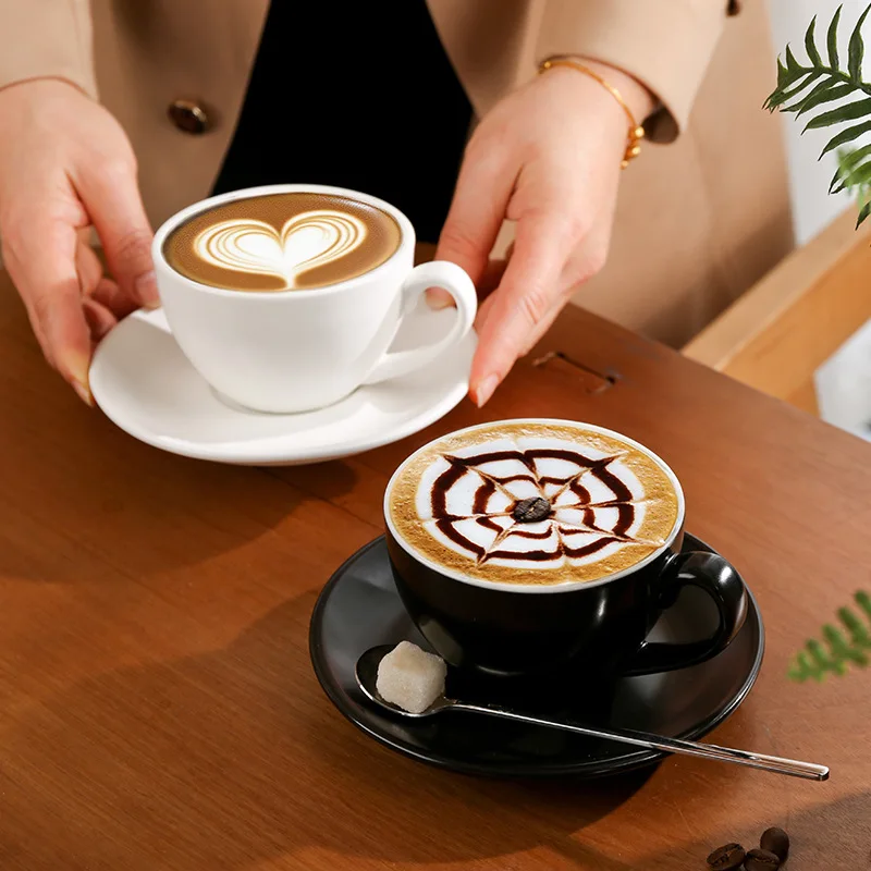 Tasses à café en céramique de luxe léger, style vintage européen, pour latte et expresso, 220 ml, mug professionnel pour l