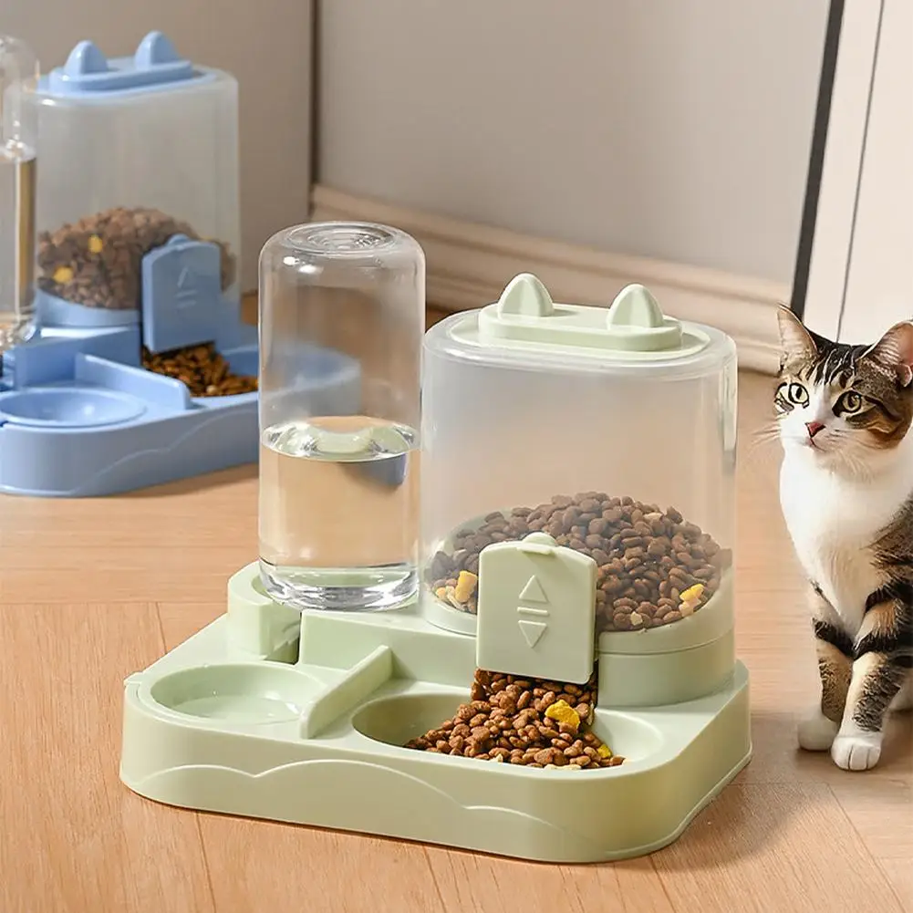 Distributeur automatique de nourriture et d'eau pour chat, distributeur d'eau et de nourriture tout-en-un, grande capacité, distributeur de nourriture, fournitures pour animaux de compagnie