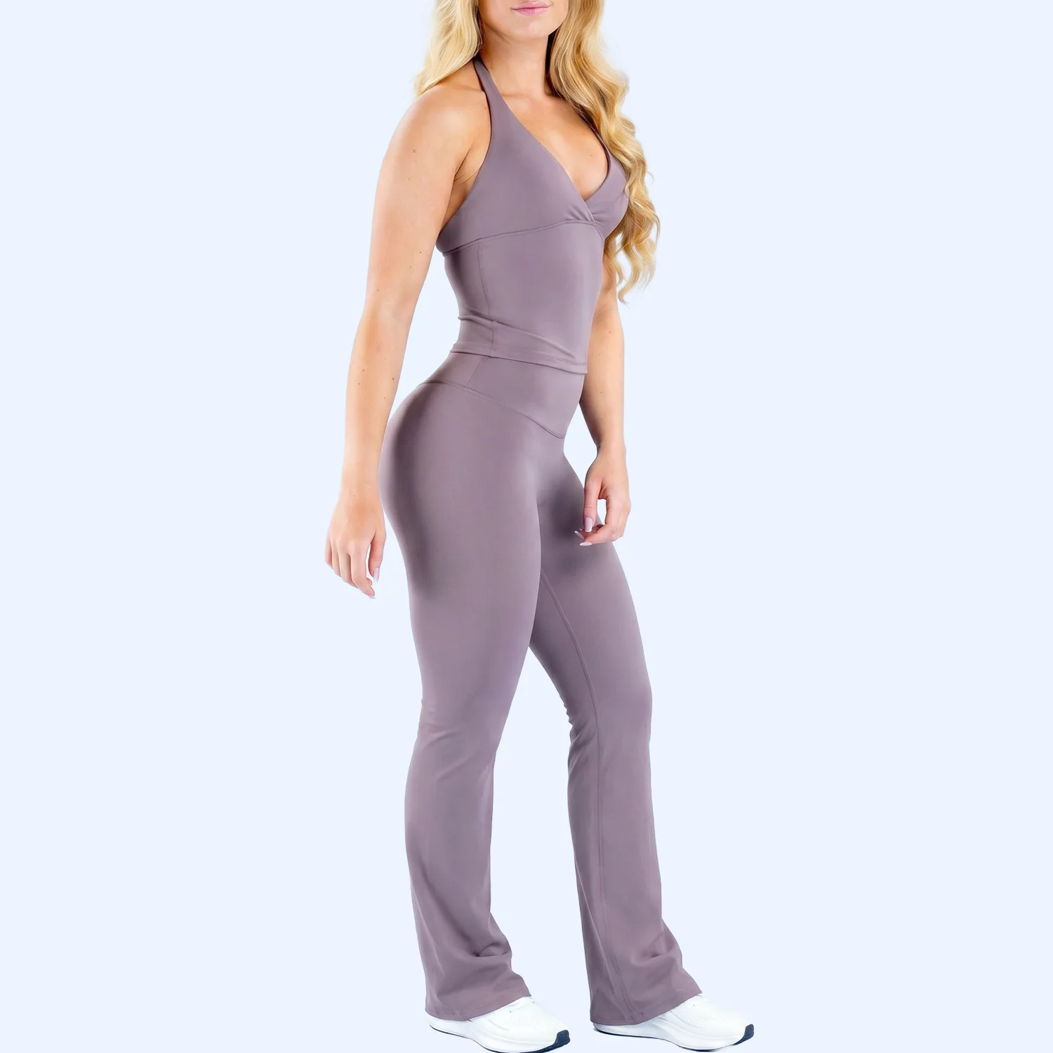 LOGO 2PCS Ensemble de yoga pour femmes de haute qualité, sensation de peau nue, soutien-gorge de sport très élastique, leggings de yoga sculptants et rehausseurs de fesses, vêtements de sport pour la salle de sport