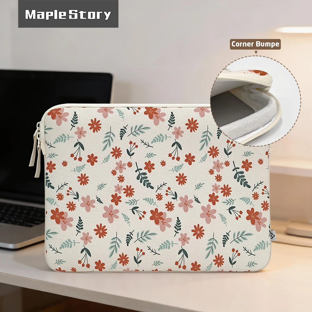 Housse pour ordinateur portable à motif floral, pour ordinateur portable de 13, 13.6, 15.6 pouces, MacBook Neo/Air, Dell, Lenovo, étui pour ordinateur portable en mousse à mémoire de forme, sac pour ordinateur portable