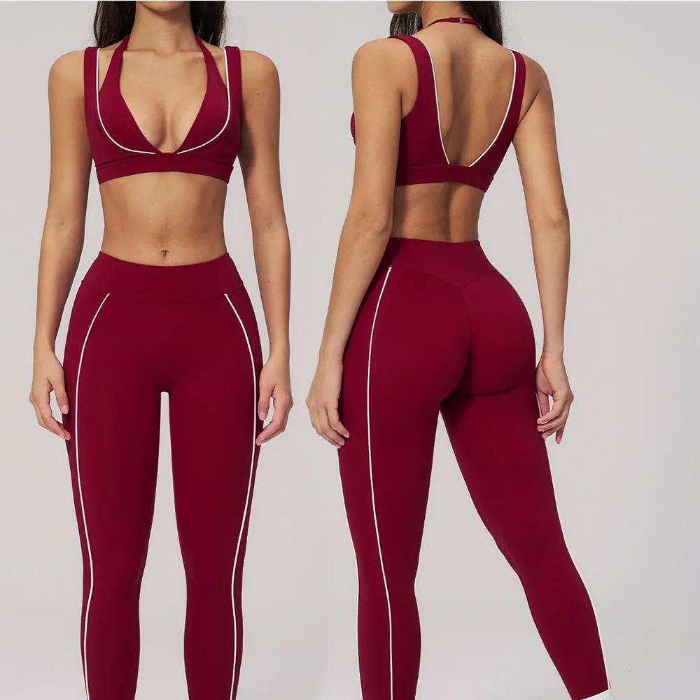 Vêtements de sport pour femmes, ensembles de yoga 2 pièces, vêtements de gym, ensembles de sport, ensembles de yoga push-up, ensemble de fitness, soutien-gorge de sport, leggings de gym