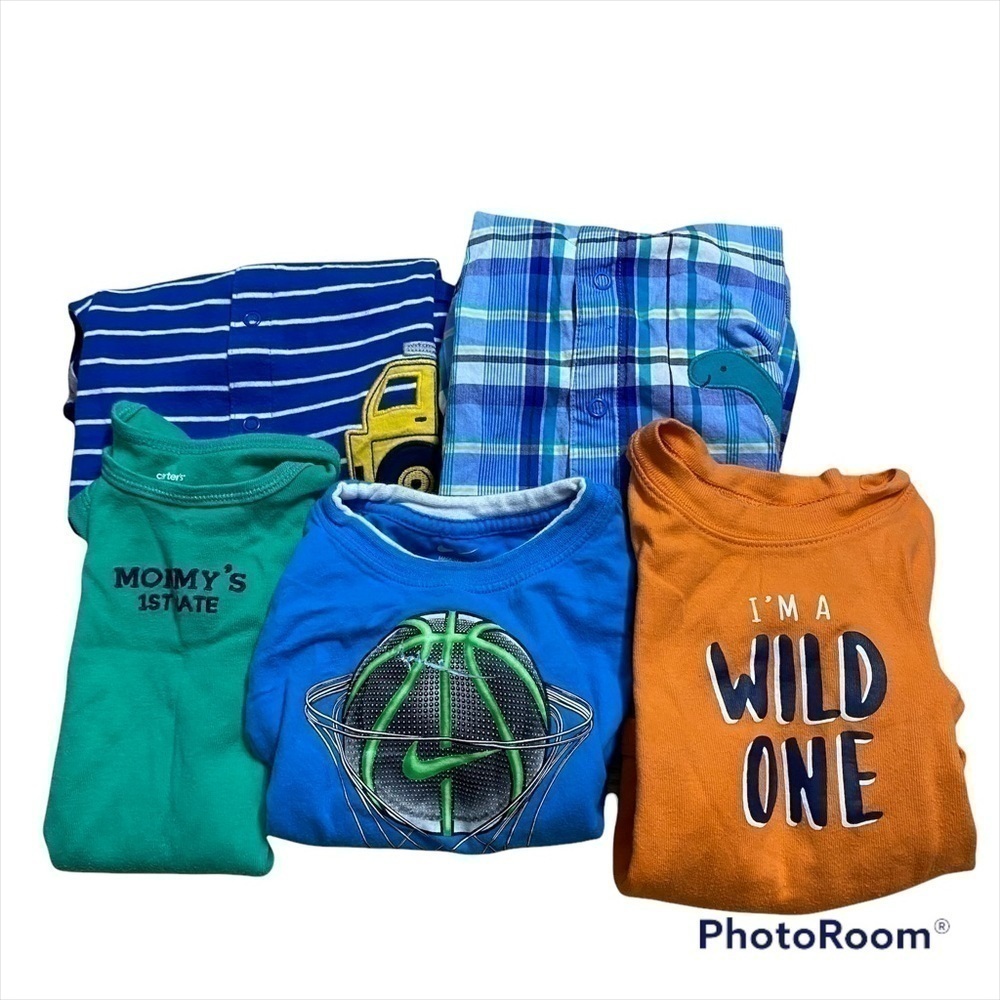 Nike Matching Sets | 18 Mos Boy Clothing Bundle Romper Long Sleeve Shirt Short Sleeve Onesie Nike | Color: Blue/Orange | Size: 18mb