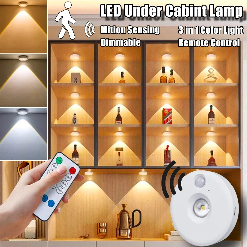 Unter Cabint LED-Licht, Bewegungsmelder, Nachtlampe, dimmbar, wiederaufladbar, kabellos, Küchenlampen, Schrank, Zimmer, Gang, Lichtdetektor