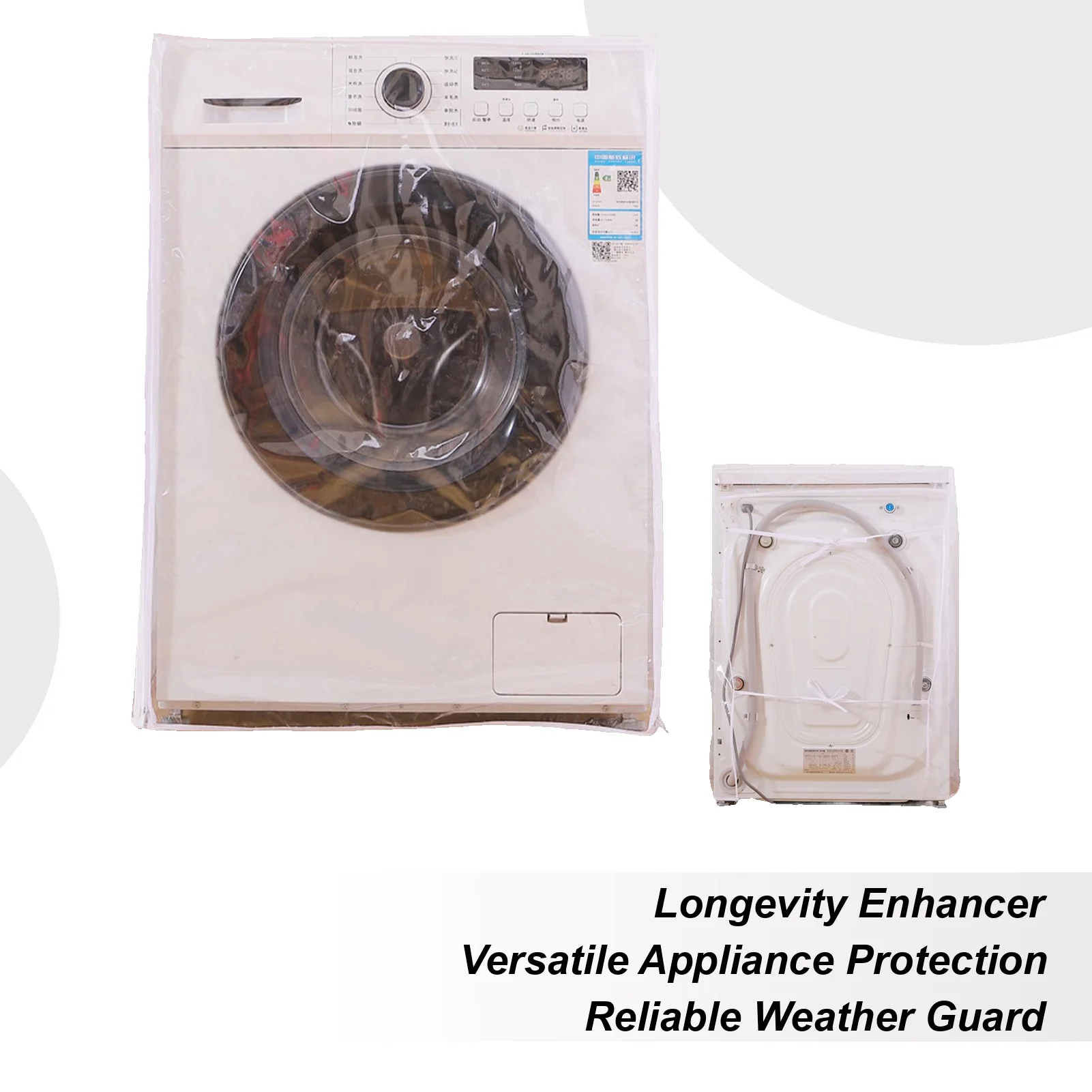 Washing Machine Dust Cover Fully Automatic Drum Washing Machine Cover PVC Transparent Washing Machine Cover Sunscreen Waterproof