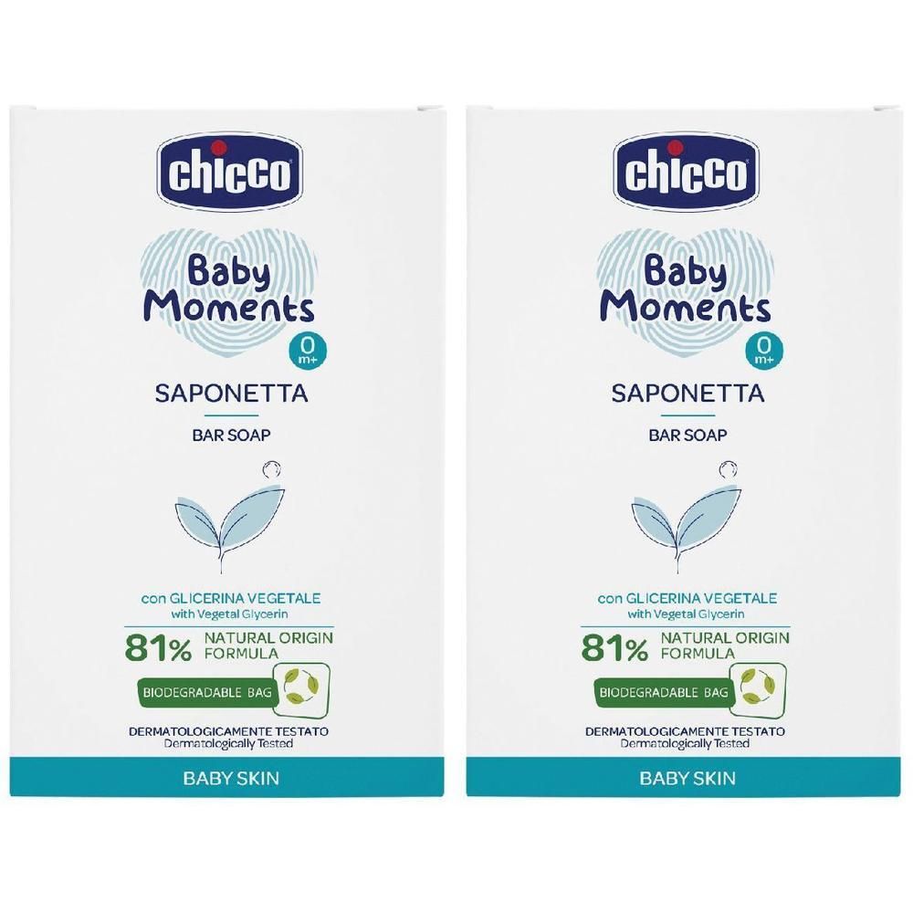 Chicco Saponetta Baby Moments 2x100 g Sapone