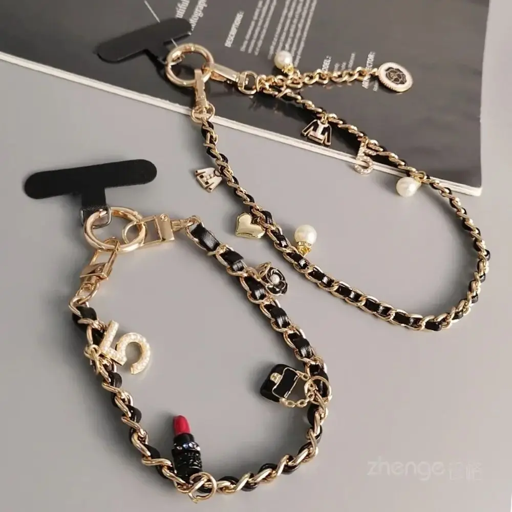 Fashion Colorful Phone Charms Leather Chain Phone Pendant Wrist Style Anti Fall Phone Rope Phone