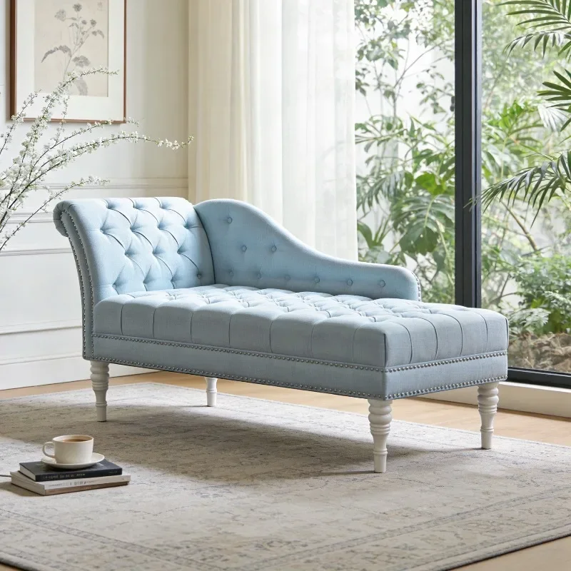 Amerikanische Stoff-Chaiselongue, kleine Schlafzimmer-Freizeit-Chaiselongue, europäische Chaiselongue-Sofa, Balkon-Schönheitsliege.