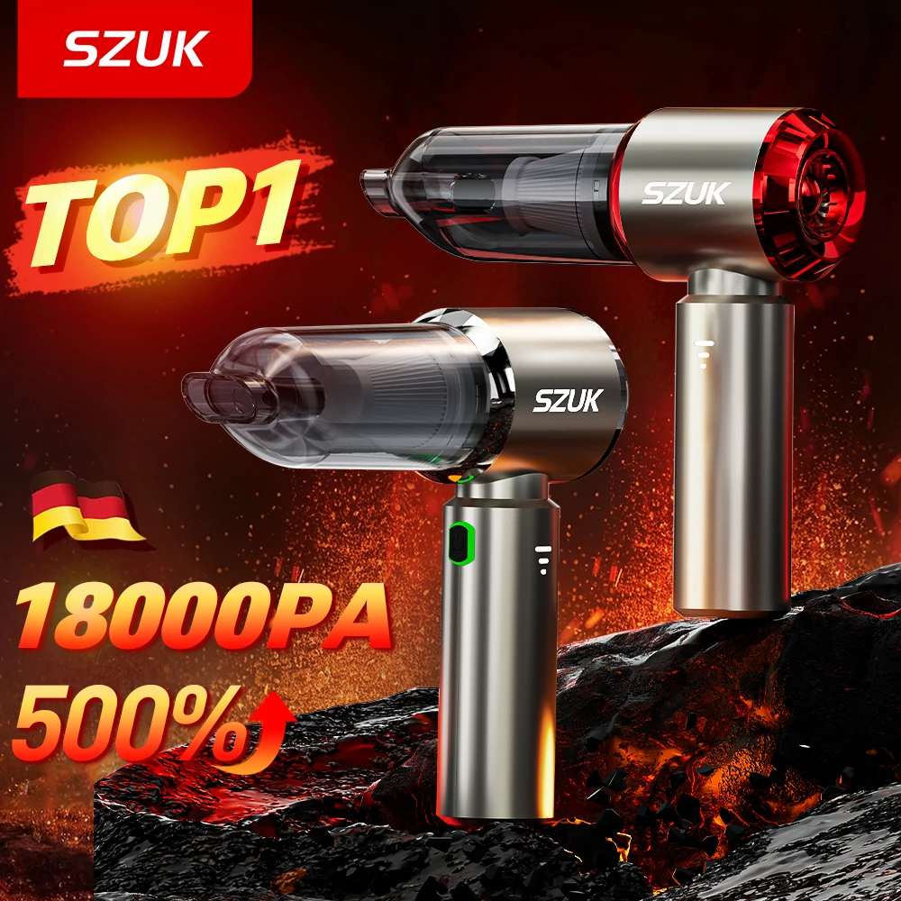 Aspirateur de voiture SZUK, 18000Pa, forte aspiration, mini machine de nettoyage, aspirateur sans fil puissant, portable, pour voiture aspirateurs voiture aspirateur sans fil aspirateur pour voiture aspirateur voiture
