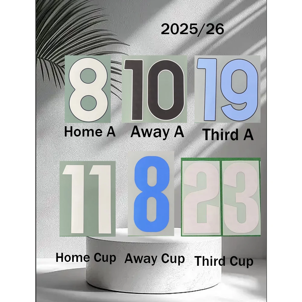 2025/26 Nap3li Cup Maillots domicile, extérieur et 3ème tenue, avec nom et numéro McTomina8y HOJLUN19D, kits de nom et numéro de football thermocollants, qualité AAAA supérieure 2025