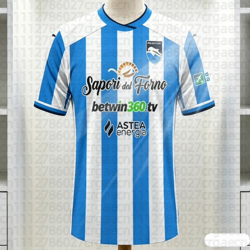 Maillot de football Pescara Calcio 2026 – Tenue domicile adulte et enfant – T-shirt Athleisure – Ensemble familial assorti – Été – Séchage rapide – Doux – T-shirts pour toute la famille et les enfants