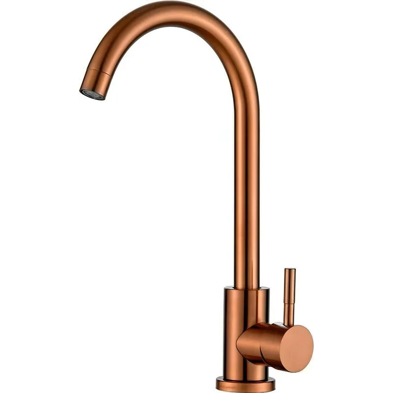 Robinet de cuisine en or rose Marrent, robinet de cuisine en acier inoxydable 304, mitigeur de cuisine chaud/froid, robinet de cuisine en or brossé