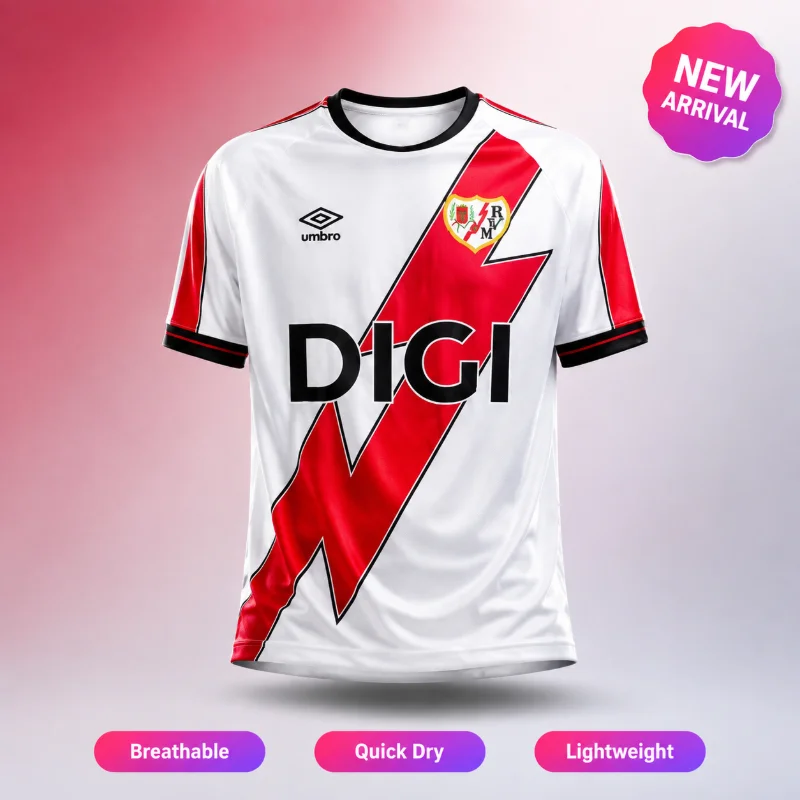 Nouveau maillot domicile Rayo Vallecano 2026 pour enfants et adultes, T-shirt Y2K style streetwear, haut de sport à séchage rapide pour l'entraînement et le fitness, vêtement de sport décontracté.