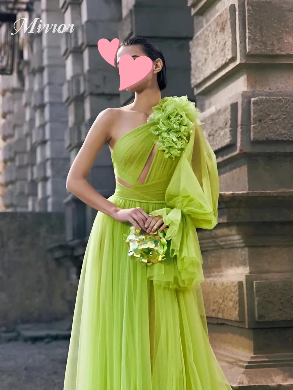 Mirror Dress Elegant Vintage Sweet Green Flowers Backless Stylish New Customize Formal Occasion Prom Dress Evening Party Gowns