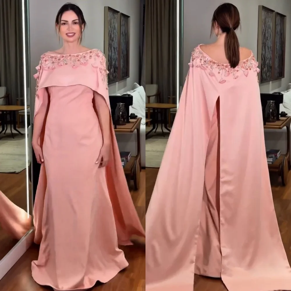 Customized Simple Jersey Pleat Applique Sequined Trumpet Off-the-shoulder Long Dresses Bespoke Occasion Evening Exquisite
