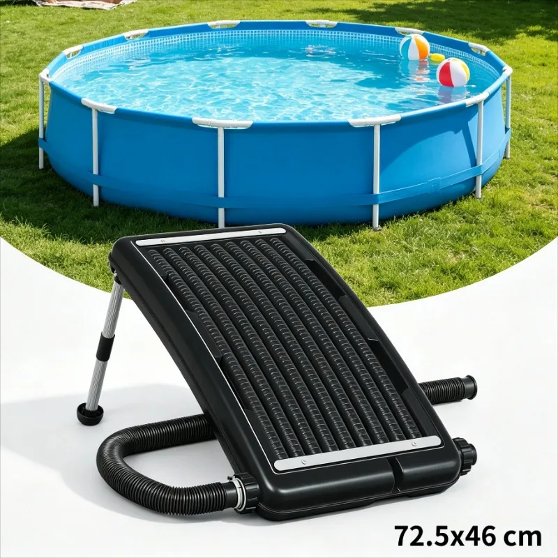 Panneau solaire chauffant pour piscine, courbé, 72,5x46 cm, chauffe-eau pour piscine, alimenté par énergie solaire, robuste, durable pour piscine hors sol, accessoire de piscine