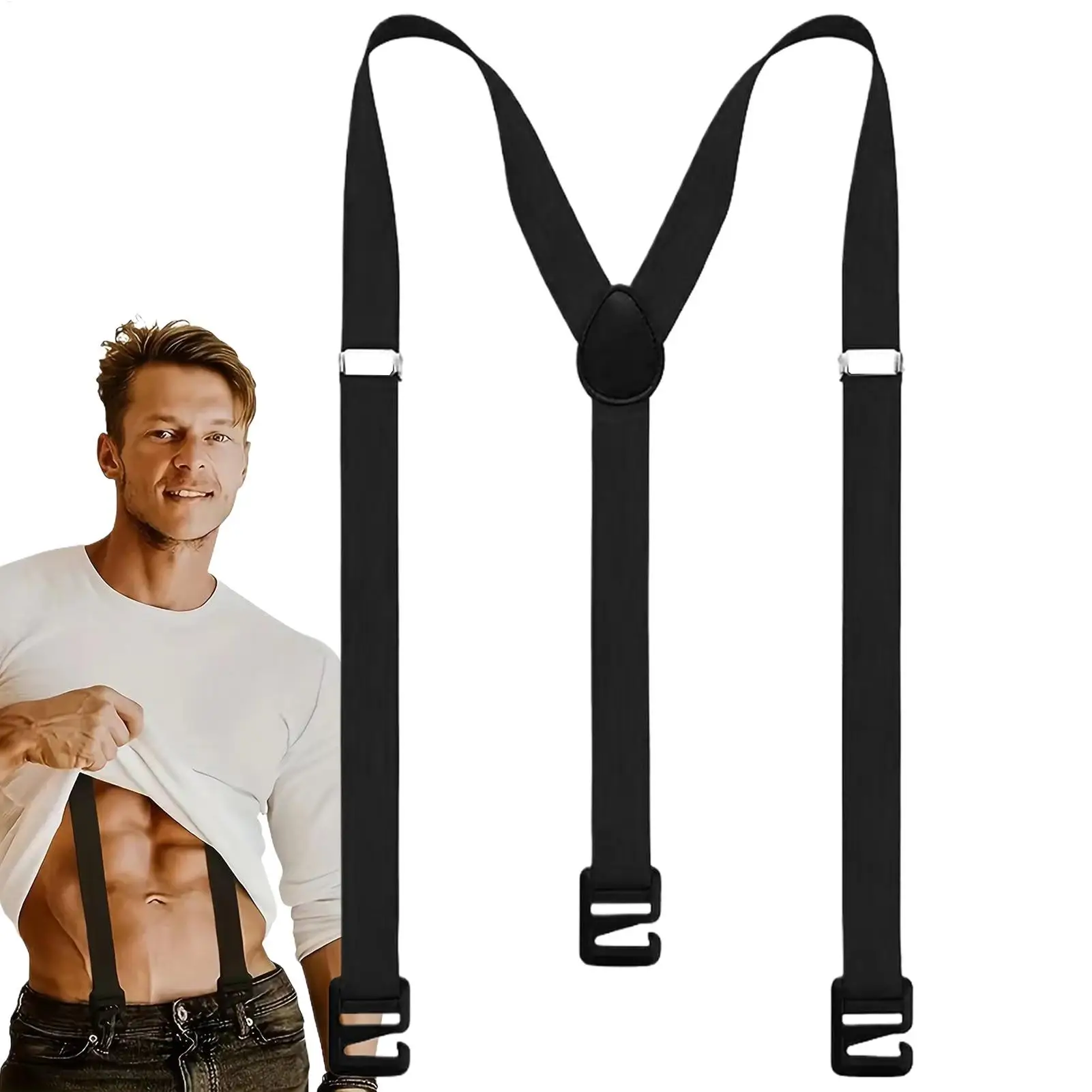 Bretelles pour hommes, bretelles invisibles à clipser, ceinture élastique sous les vêtements, bretelles de randonnée pour hommes pour le ski et la randonnée