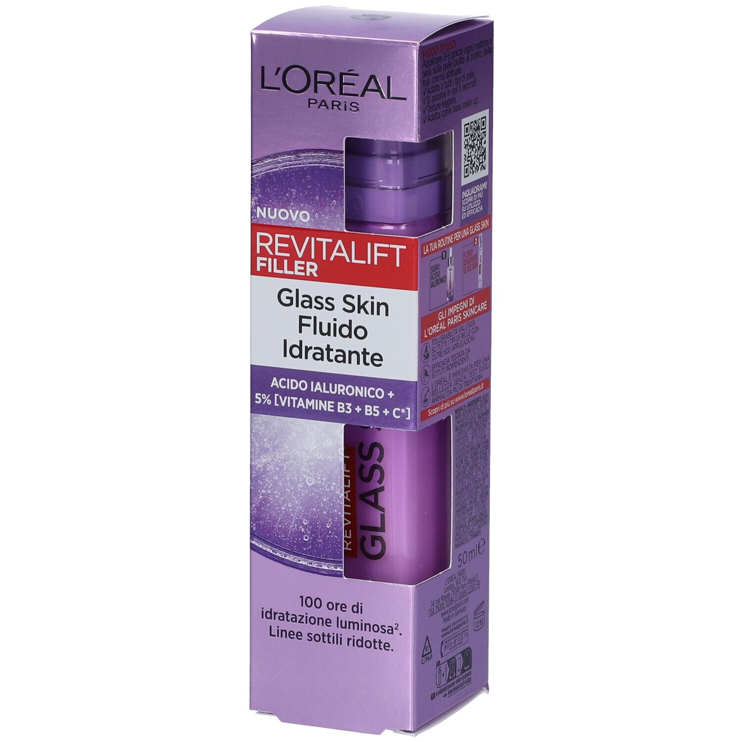 L'Oréal Paris Revitalift Filler Glass Skin Fluido Idratante 50 ml