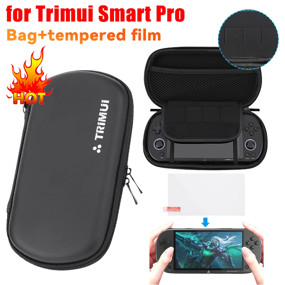 Case Bag For Trimui Smart Pro Carrying Case Handheld Game Console Black Hard Travel Storage Bag Video Game Console Portable Bag