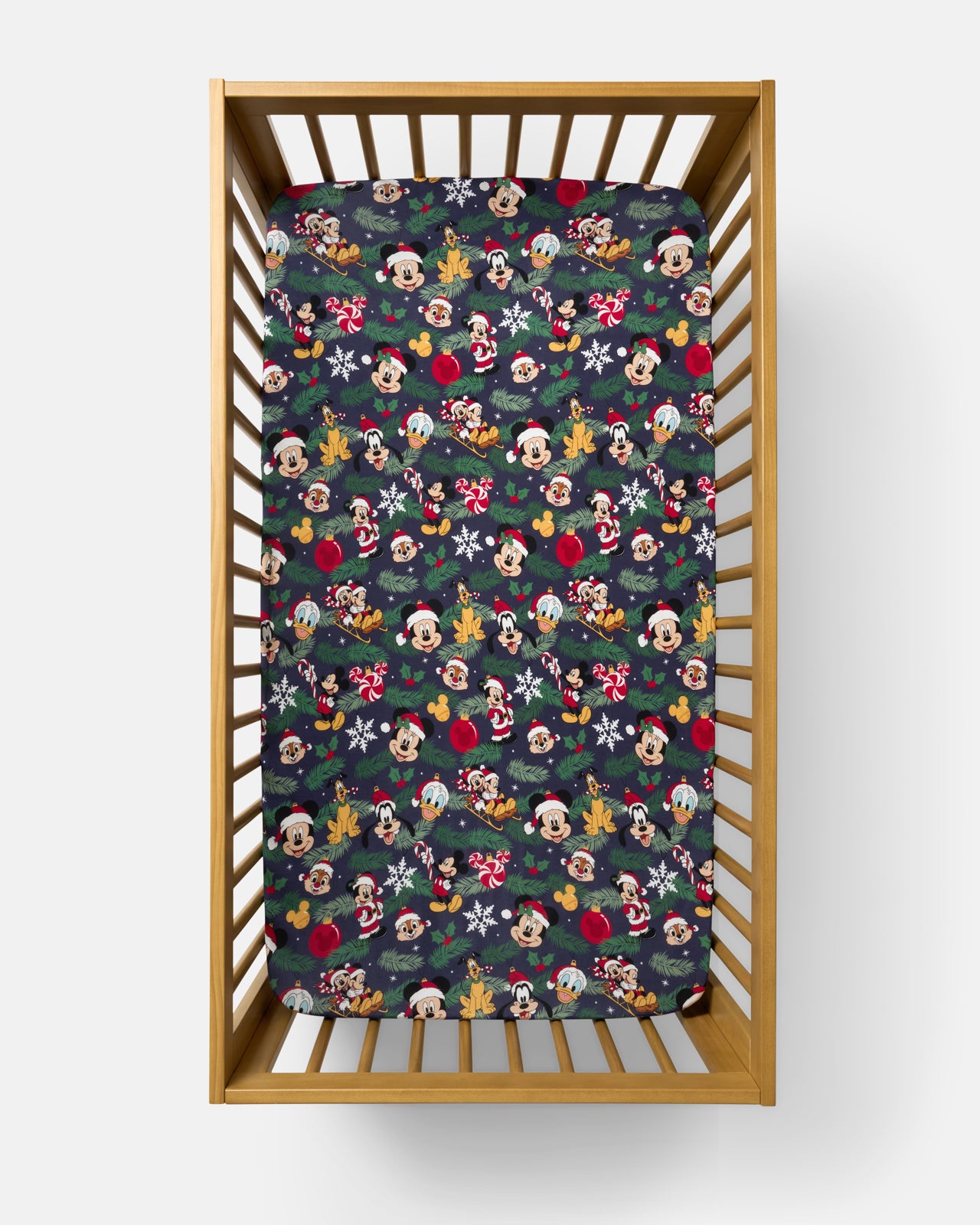 Disney Mickey & Friends Deck The Halls Fitted Crib Sheet - Standard
