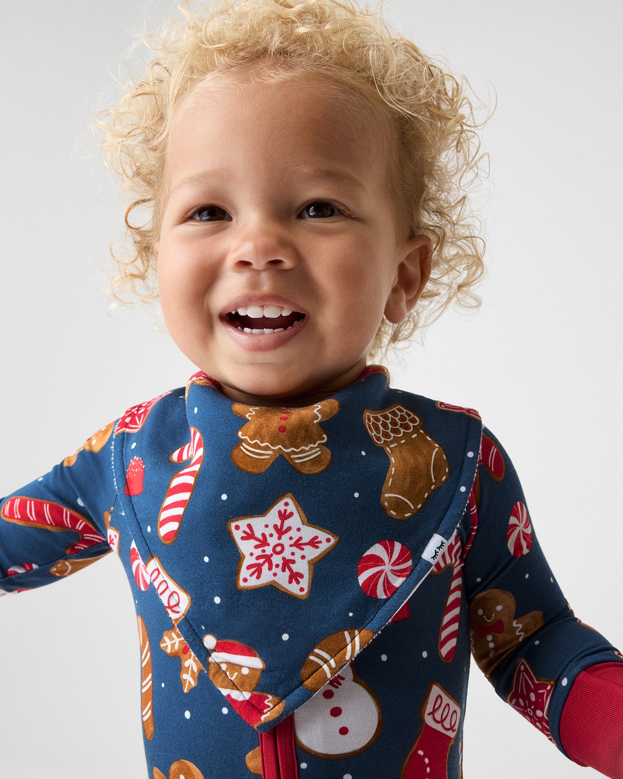 Gingerbread Flurry Bamboo Bandana Bib - OSFA
