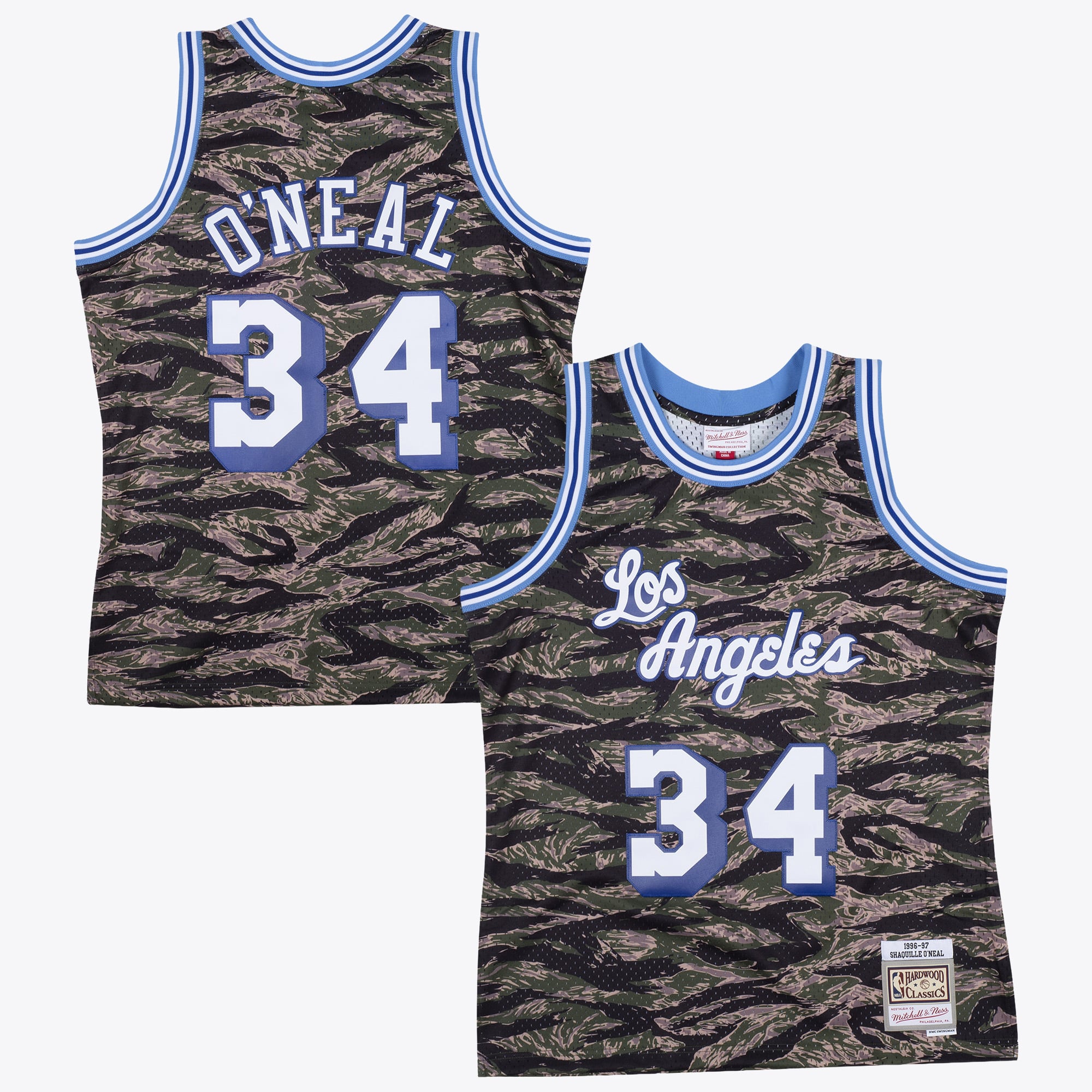 Maillot Swingman camouflage tigre Mitchell & Ness 1996 de Shaquille O'Neal, Los Angeles Lakers - Camouflage - Homme Taille: S