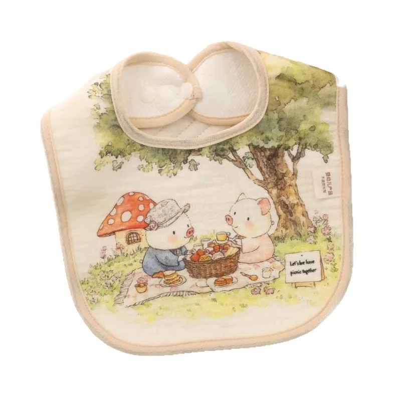 1 Pièce Bavoir en gaze imperméable pour bébé, motif dessin animé, pour l