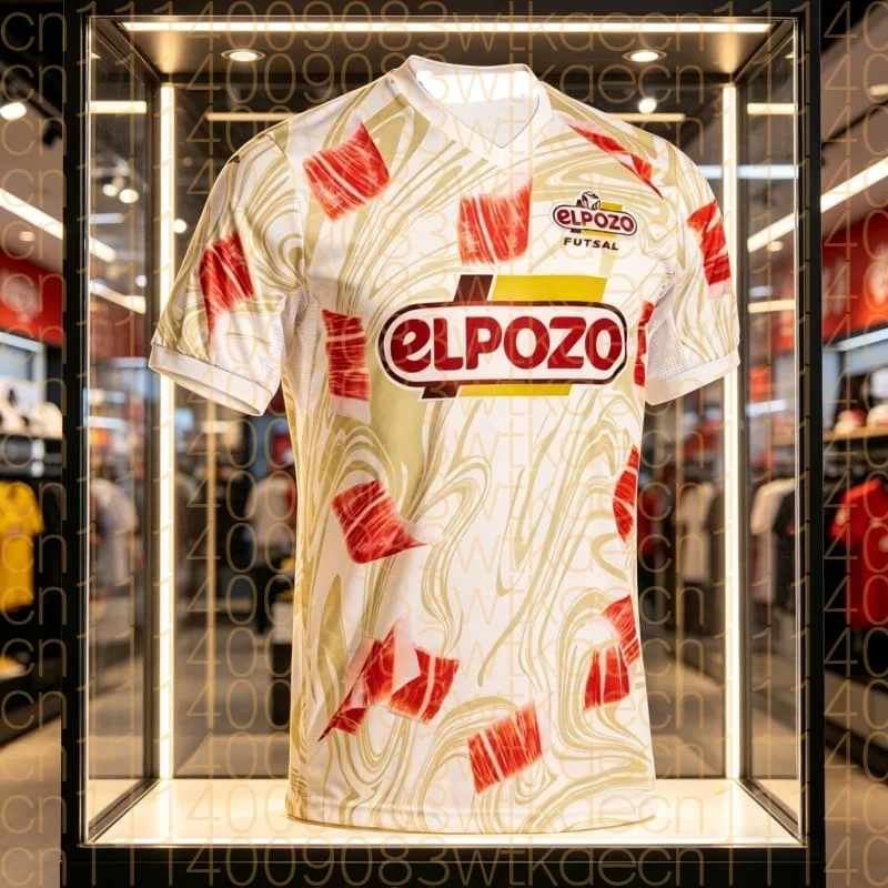 Maillot de football domicile Elpozo Murcia de la Primera División de Futsal, T-shirt de sport à séchage rapide pour homme, vêtements pour enfant, tee-shirt pour femme