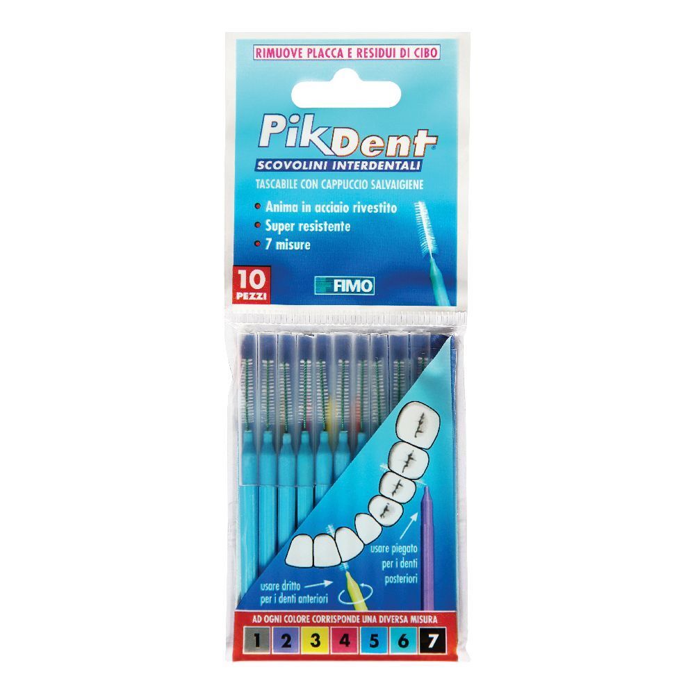 Pikdent Stuzzicolino 5 Azzurro 10 Pezzi pz Spazzolino da denti