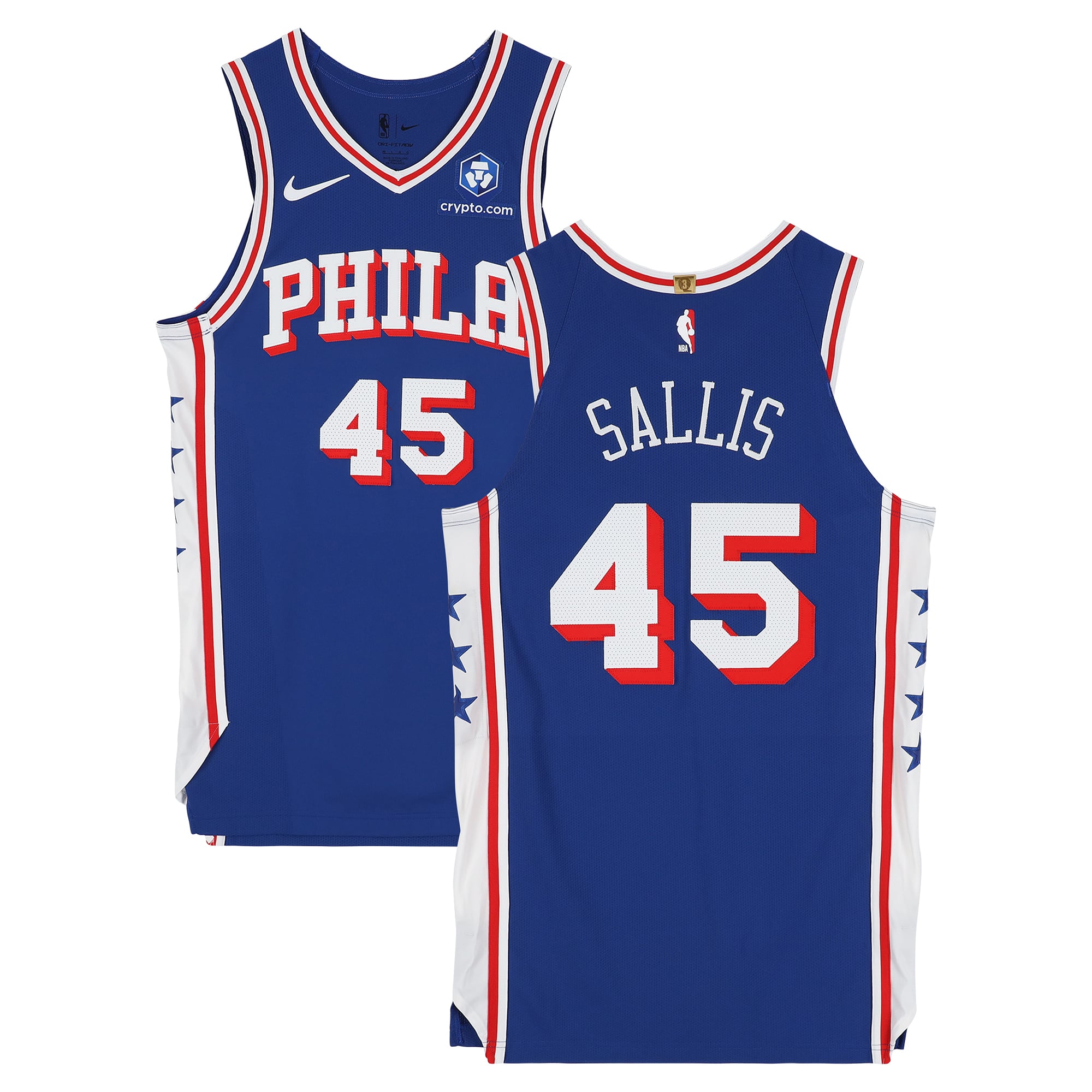 Hunter Sallis Philadelphia 76ers Spielertrikot Nr. 45 in Königsblau aus der NBA-Saison 2025/26 – Größe 46+4