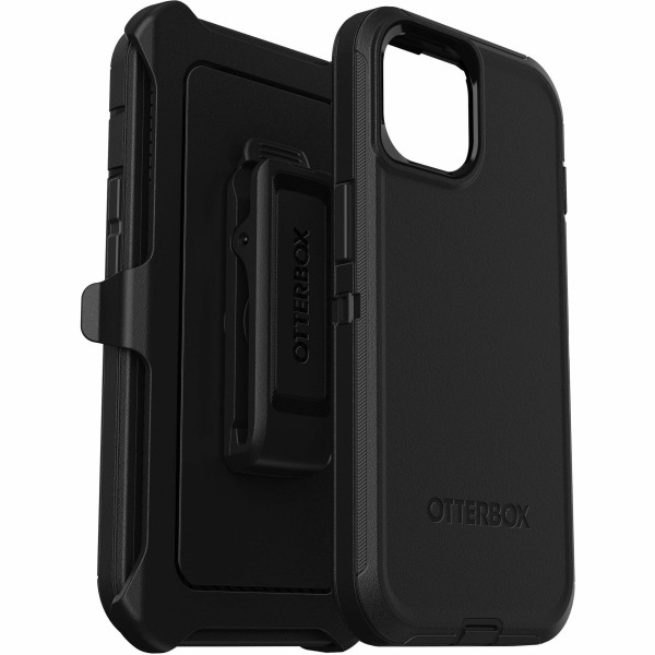 OtterBox Defender Carrying Case (Holster) Apple iPhone 15, iPhone 14, iPhone 13 Smartphone - Black - Drop Resistant, Scrape Resistant, Dirt Resistant, Bump Resistant, Impact Absorbing, Dust Resistant