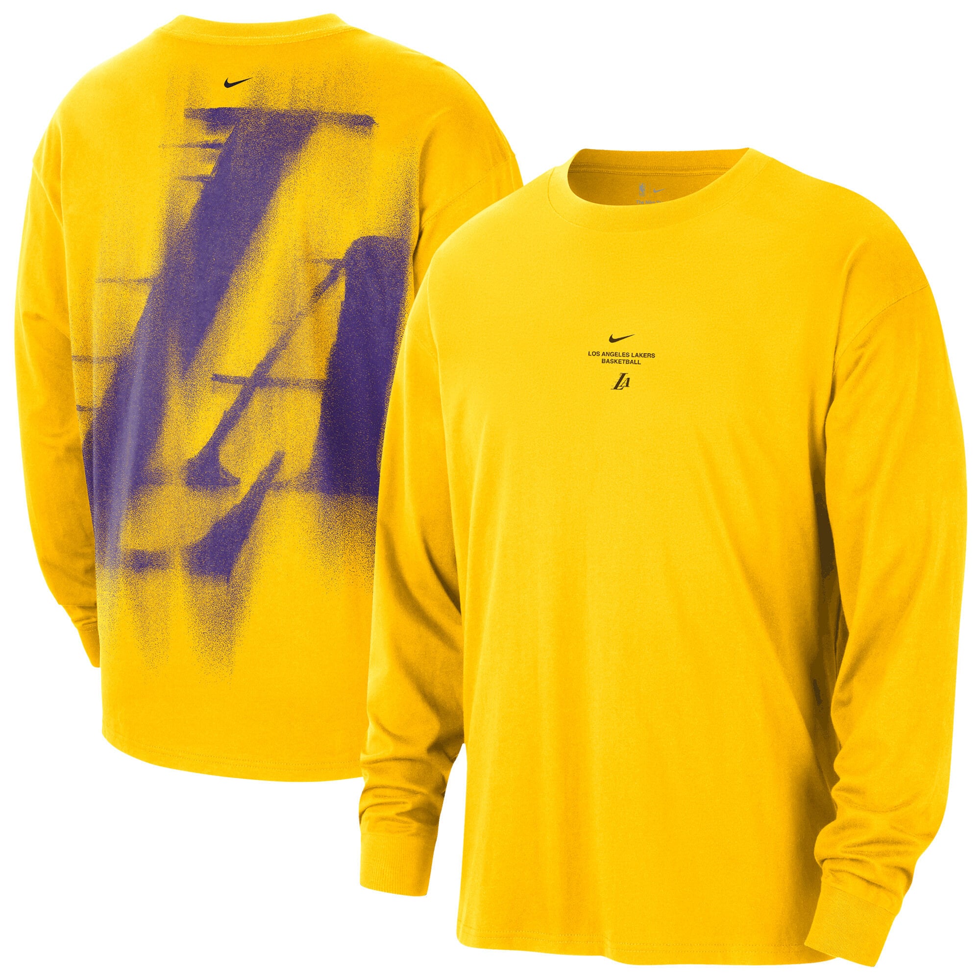 Los Angeles Lakers Nike 2026 Standard Issue Pre-Game Performance Langarmshirt – Herren