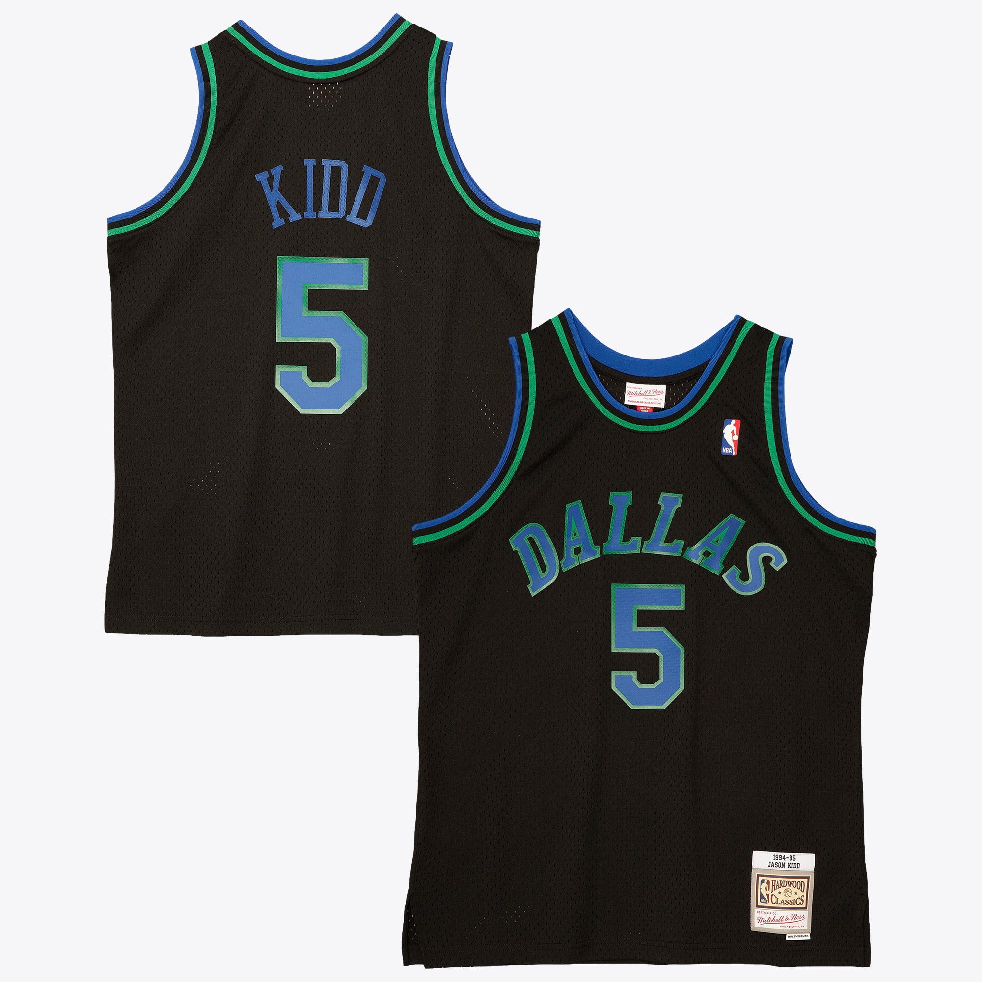 Maillot Authentique Swingman Reload Dallas Mavericks Mitchell & Ness Jason Kidd 1994 – Noir - Homme Taille: M