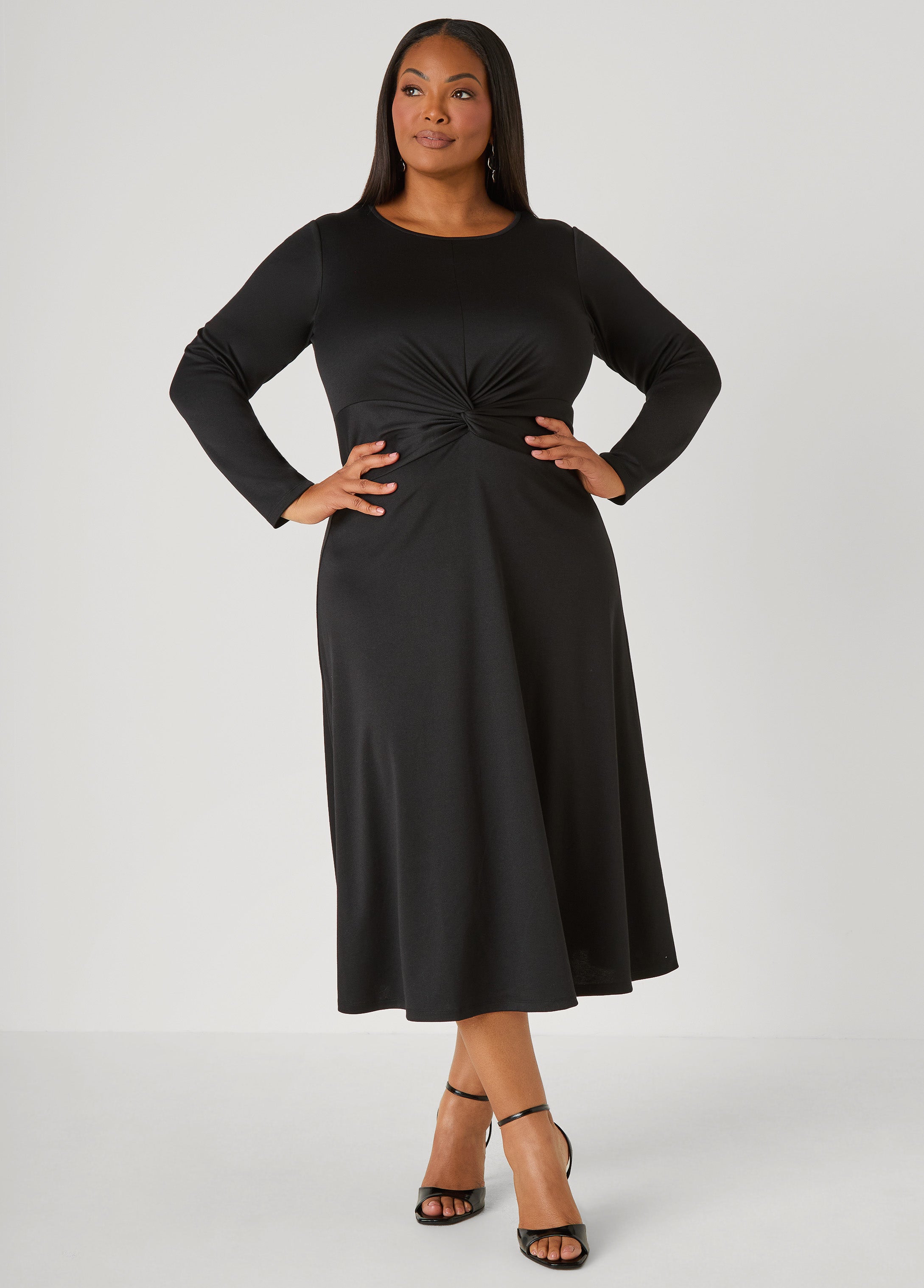 Plus Size Knotted Midaxi A Line Dress