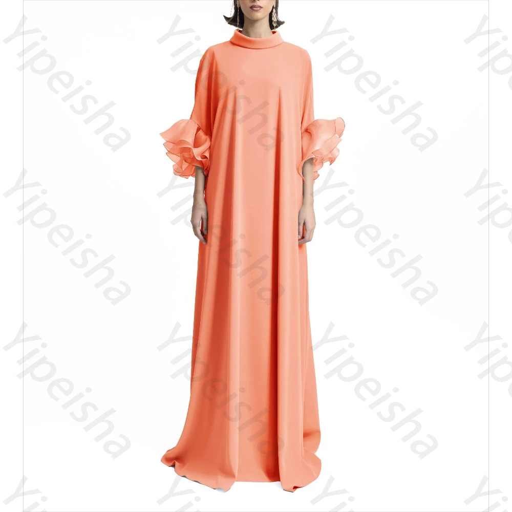 Customized Sexy O-Neck Half Sleeves Evening Dresses Elegant Floor-Length Celebrity Dress Exquisite High Quality Prom Party Gowns