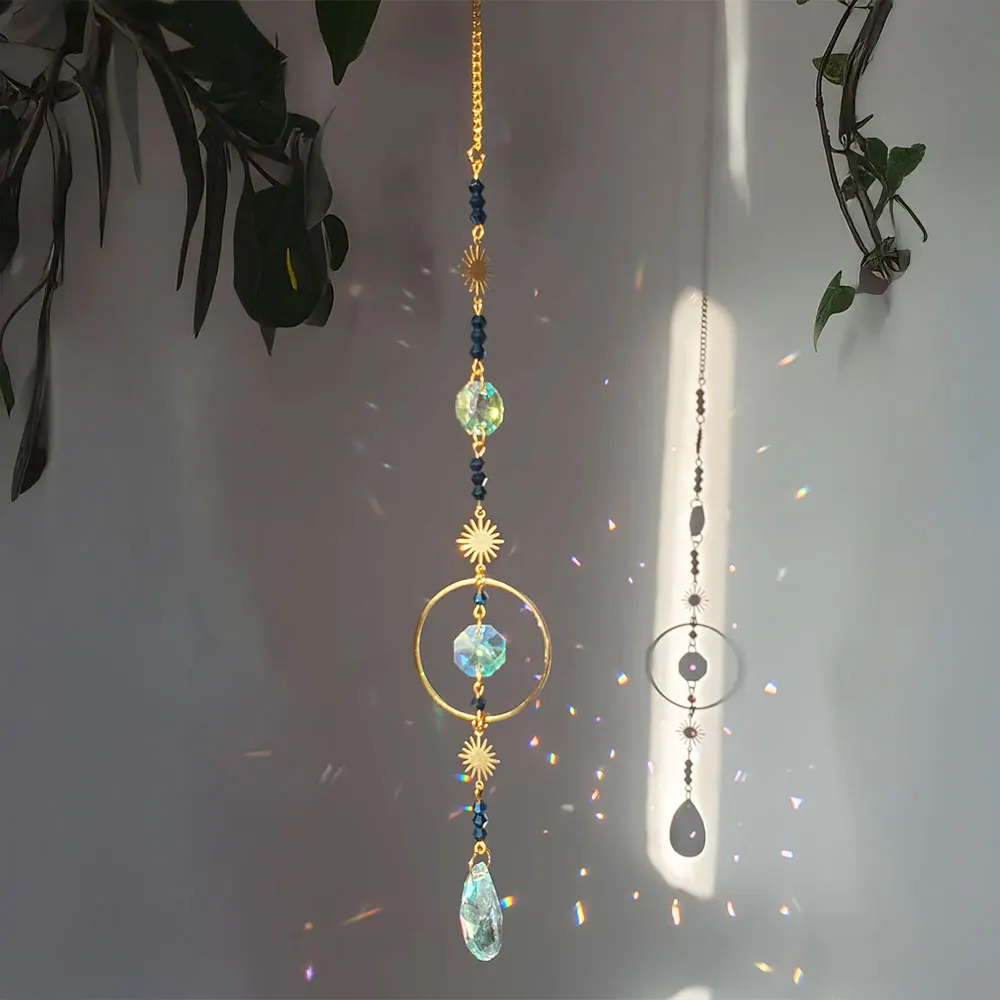 1 Piece Crystal Sun Catcher Window Hanging Decoration, Wind Chime Wall Decoration, Home Decor Outdoor Garden Hanging Decoration, Suitable for Living Room, Home, Outdoor Garden, Car Decoration, Home Decor, Art Home and Outdoor Decoration