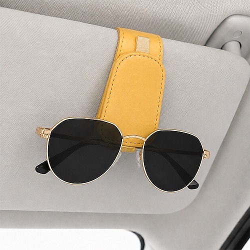 Sonnenbrillenhalterung für die Sonnenblende im Auto, multifunktionaler Auto-Brillenorganizer mit Kartenfach, Sonnenbrillenclip für die Sonnenblende, Brillenablage für den Innenraum