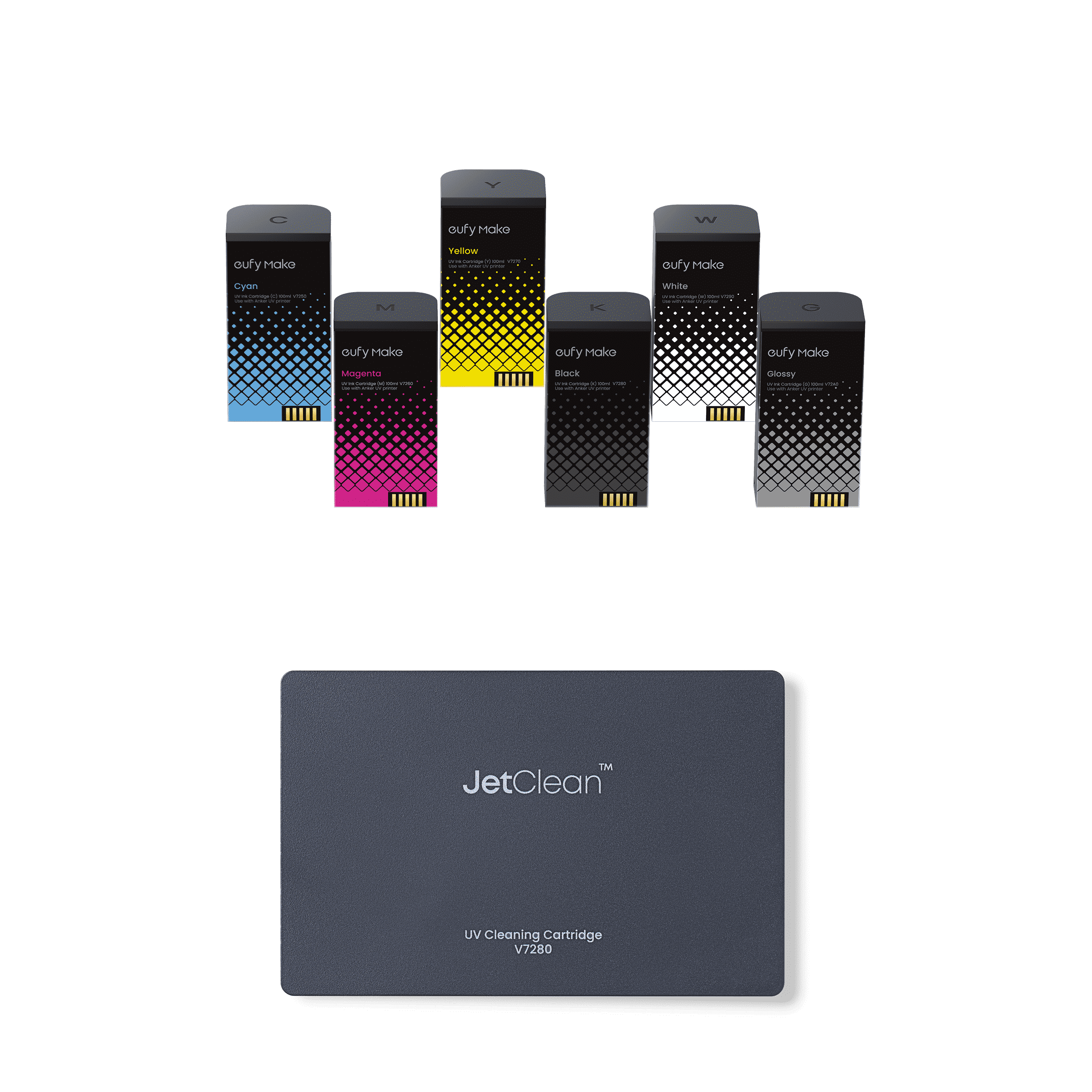 eufyMake Tinten- und Reinigungskartuschen-Kit für den UV-Drucker E1
