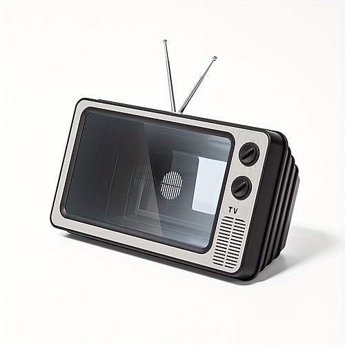 Retro-TV-Bildschirmvergrößerung für Smartphones, 12-Zoll-HD-Smartphone-Bildschirmverstärker für Filme, Videos und Spiele, tragbarer Handyständer Halter, kreatives nostalgisches Geschenk für Kinder