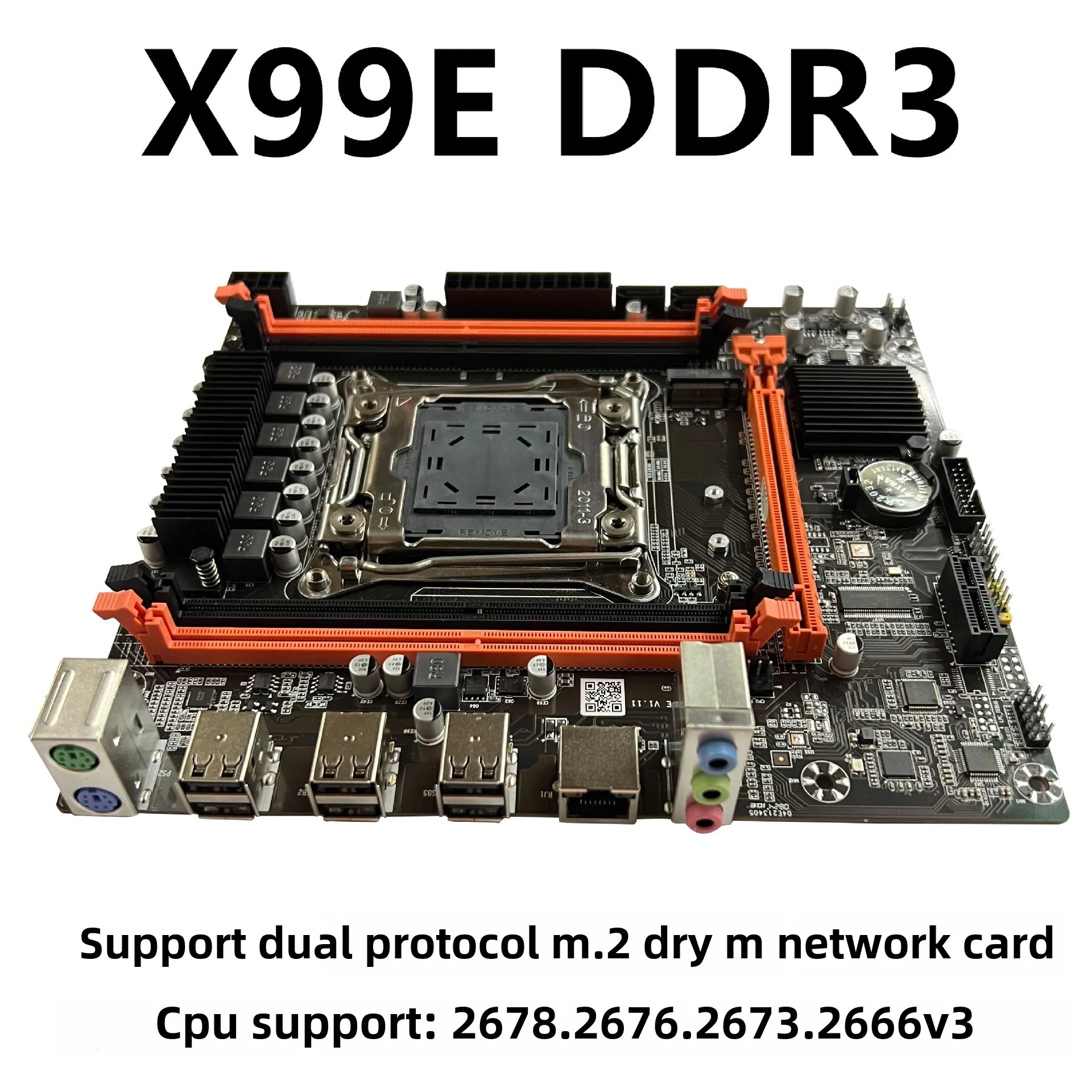 X99 carte mère DDR3 mémoire ordinateur de bureau carte mère de jeu prend en charge E52666V3 26864V 4CPU