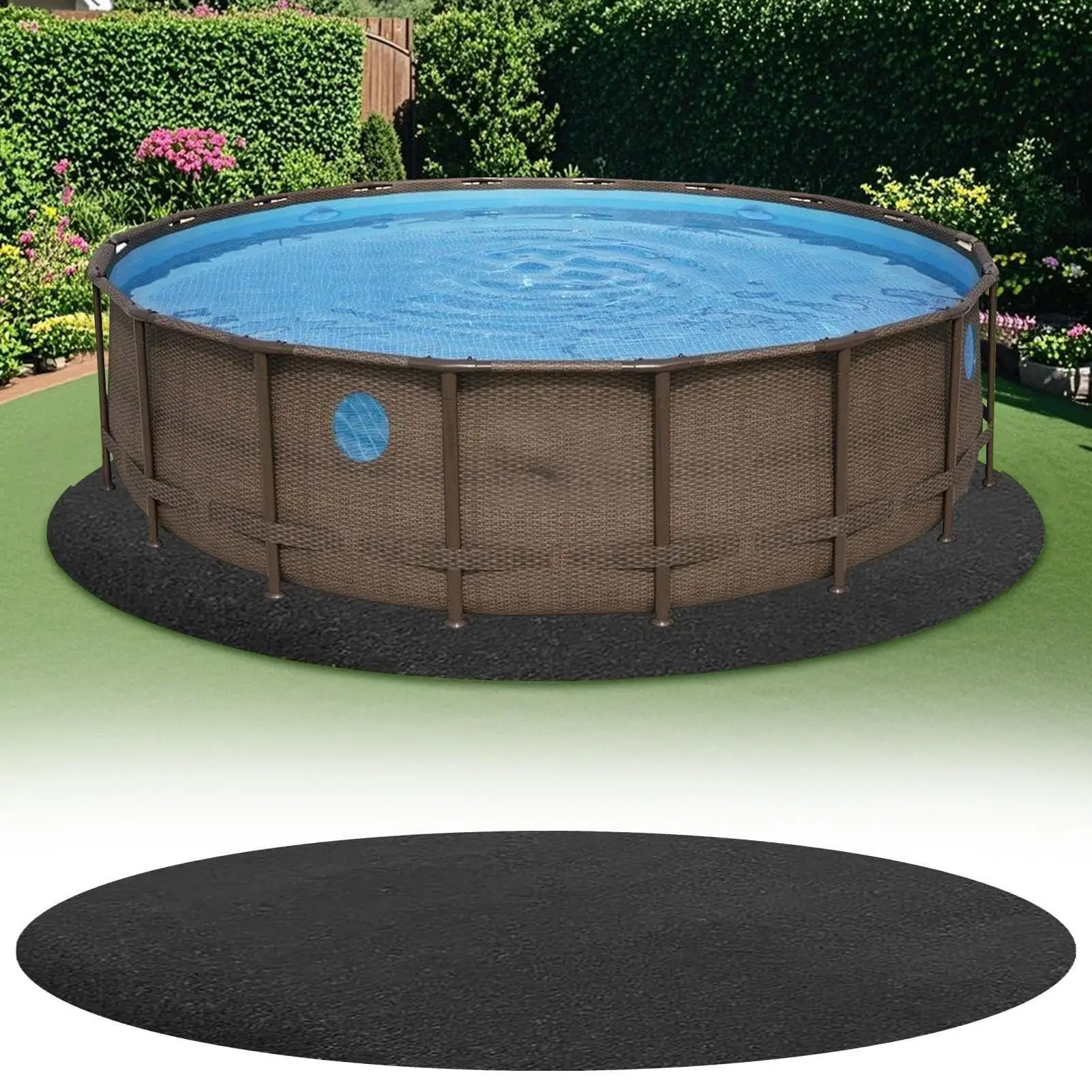 Tapis de sol pour piscine, tapis rond pour piscine, tapis de protection pour piscine, tapis antidérapant imperméable pour spa, tapis de protection pour le sol de la piscine