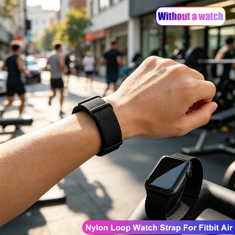 Soft Woven Nylon Band For Fitbit Air Breathable Braided Wristband One Size Fits All Elastic Bracelet Replacement Strap