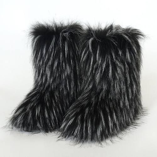 Noël Chaussures Bottes fourrées Costume Monstre vert à fourrure Nouveauté Drôle Flou Fausse Fourrure pour Femmes Adultes Noël Nouvel An la veille de Noël Soirée Offrir des cadeaux Réunion de famille
