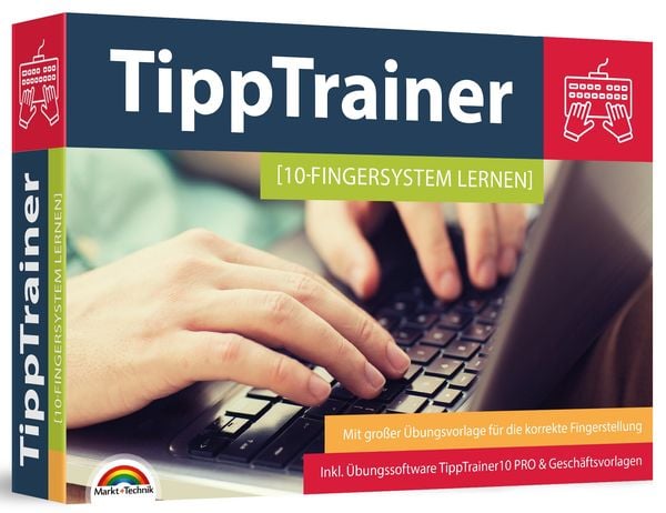 10 Finger Tippen für zu Hause am PC lernen - blind jedes Wort finden - Maschinenschreiben inkl. Tipp Trainer Software für den PC, Taschenbuch von