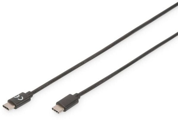 Digitus USB-Kabel USB 2.0 USB-C® Stecker, USB-C® Stecker 3.00 m Schwarz Flexibel, Folienschirm, Geflechtschirm, Geschirmt, doppelt geschirmt, mit