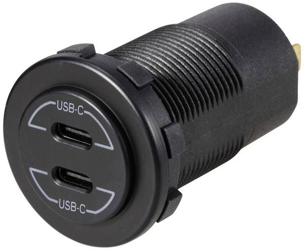VOLTCRAFT USB-C®-Doppelsteckdose 9V-30V-60W Belastbarkeit Strom max.=3A 12 - 24 V/DC