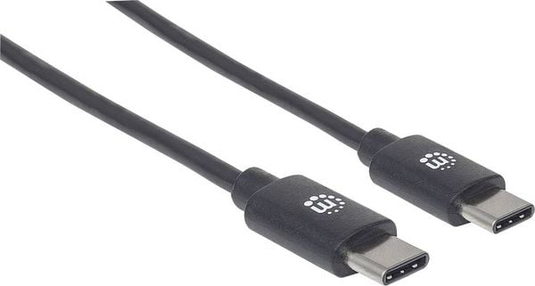 Manhattan USB-Kabel USB 2.0 USB-C® Stecker 2.00 m Schwarz 354875