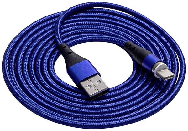 Akyga USB-Kabel USB-A Stecker, USB-C® Stecker 2.00m Blau AK-USB-43