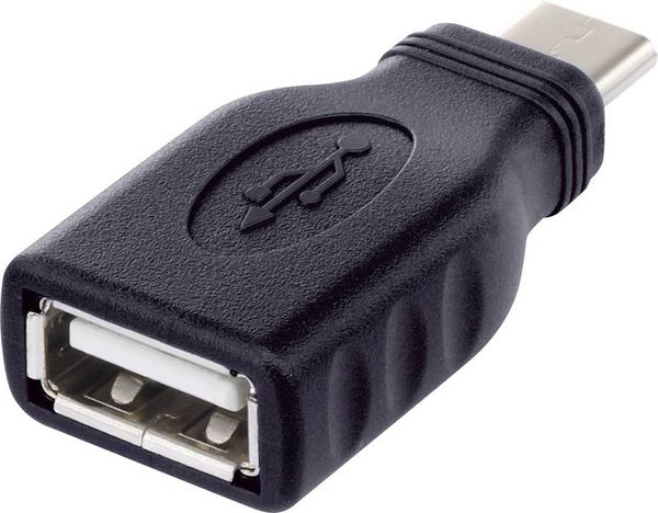 Renkforce USB 2.0 Adapter [1x USB-C® Stecker - 1x USB 2.0 Buchse A] rf-usba-10 mit OTG-Funktion, vergoldete Steckkontakte