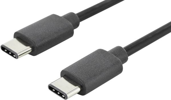 Digitus USB-Kabel USB 2.0 USB-C® Stecker, USB-C® Stecker 1.80 m Schwarz Rund, beidseitig verwendbarer Stecker, doppelt geschirmt AK-300138-018-S