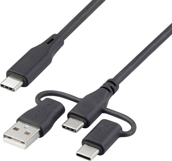 Renkforce USB-Ladekabel USB 2.0 USB-C® 1.50m Schwarz RF-6615908